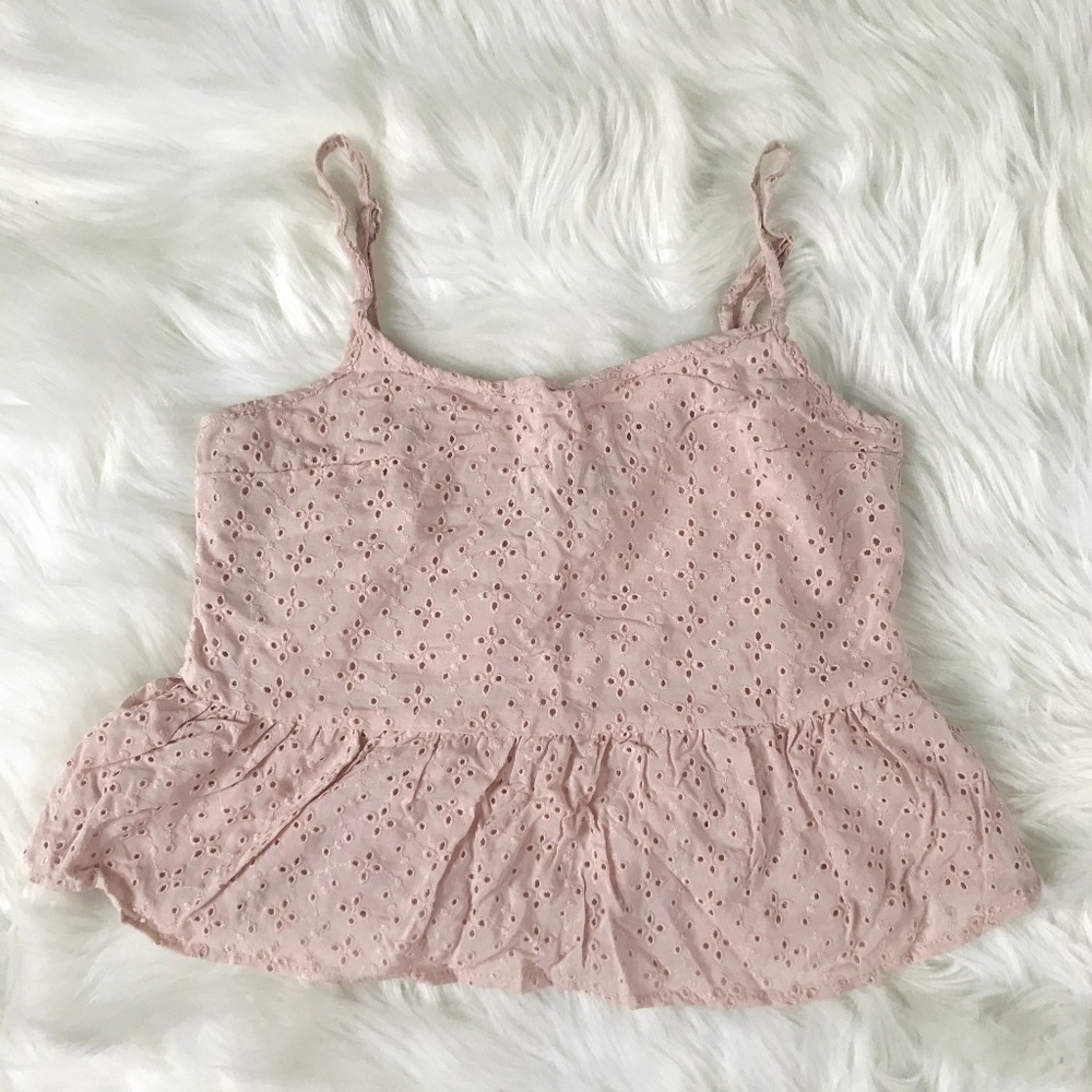 Aeropostale Light Pink Eyelet Crop Top